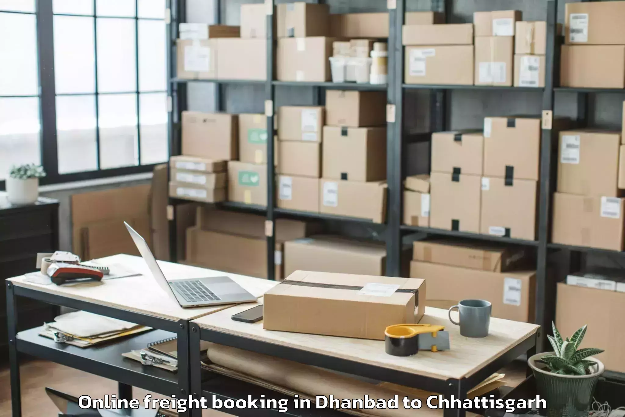 Expert Dhanbad to Geedam Online Freight Booking